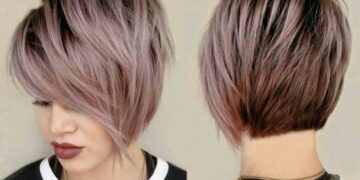 1 front and back of a long pixie cut