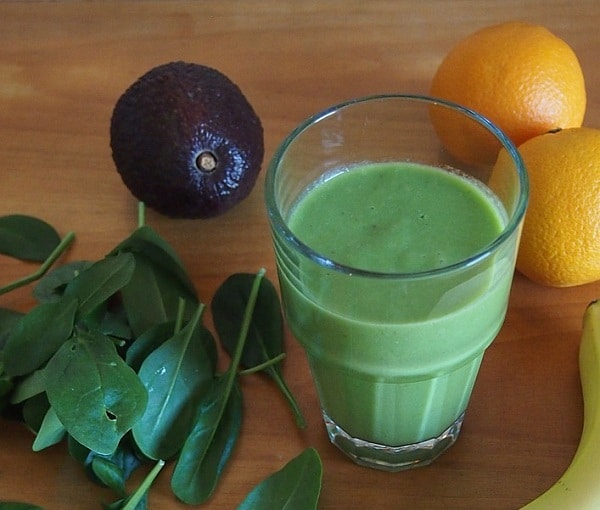 A glass of green smoothie
