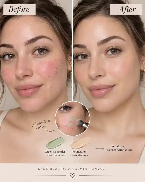 green concealer before and after
