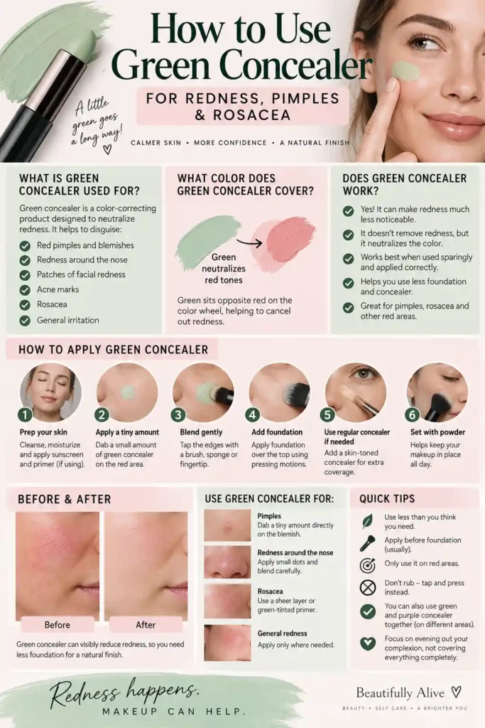pin how to use green concealer