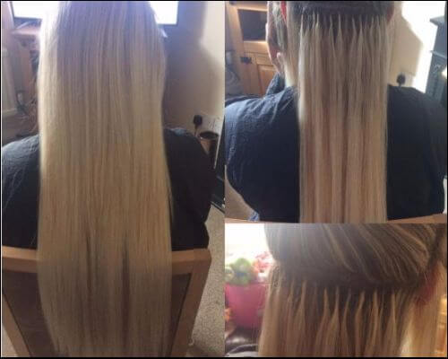 Collage of images with bonded extensions