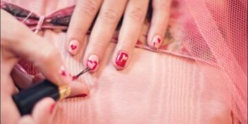 girl doing nails