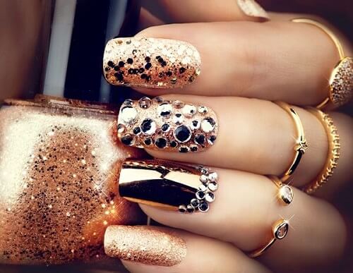 gold nail art designs
