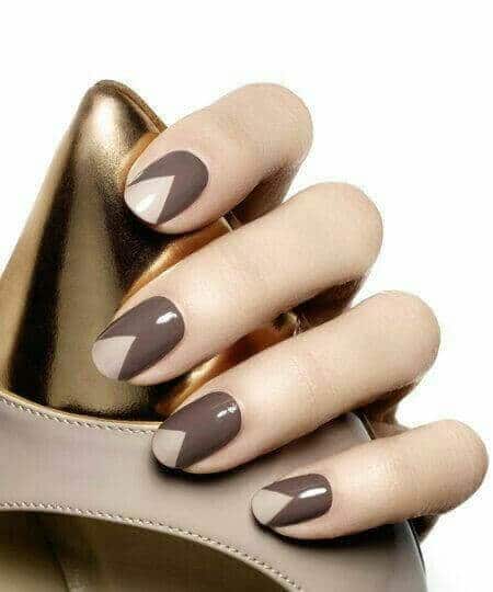muted color block nails