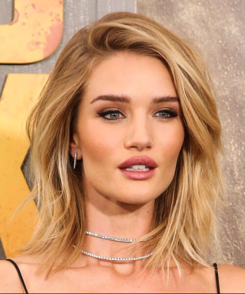 best hairstyles for square faces rosie huntington hairdo