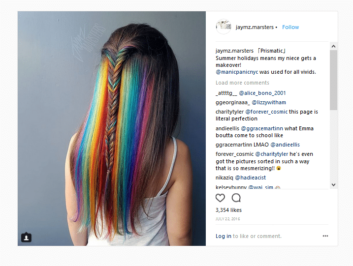Jaymz Marsters hair colorists instagram account