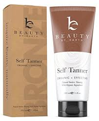 ​Beauty by Earth Organic Sunless Tanning Lotion, Some self-tanning products may cause breakouts for acne prone skin because they can clog pores.  But other self-tanners may actually help skin that is prone to acne.  Each self-tanner will have its own set of unique ingredients.  Some contain aloe vera gel and also argan oil that can help to moisturize your skin.​