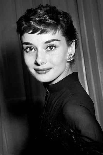 Audrey Hepburn with a pixie cut