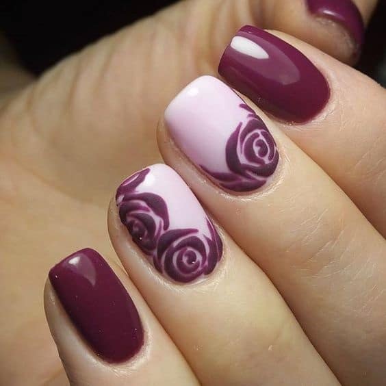 dark roses nails