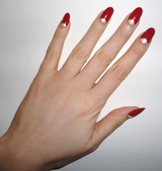 red half moon manicure