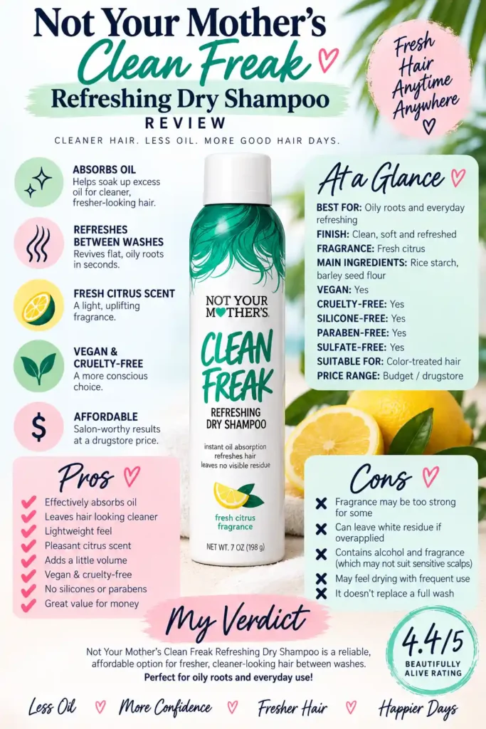 pin Not Your Mother’s Clean Freak Dry Shampoo Review
