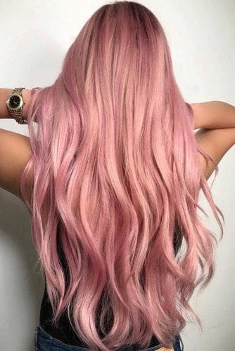 pink rose gold hair