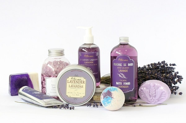 set of body care products