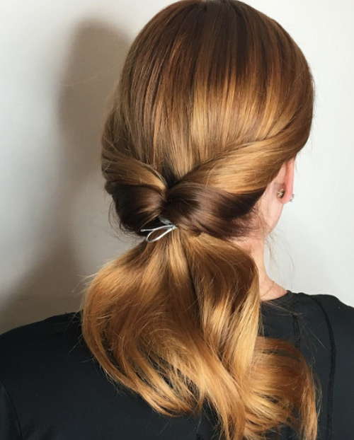 woman with Inside out ponytail hairstyle