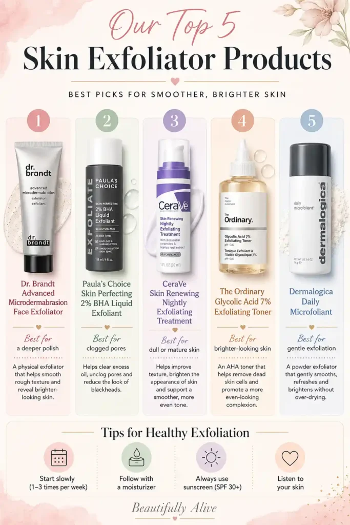 pin branded top 5 skin exfoliators